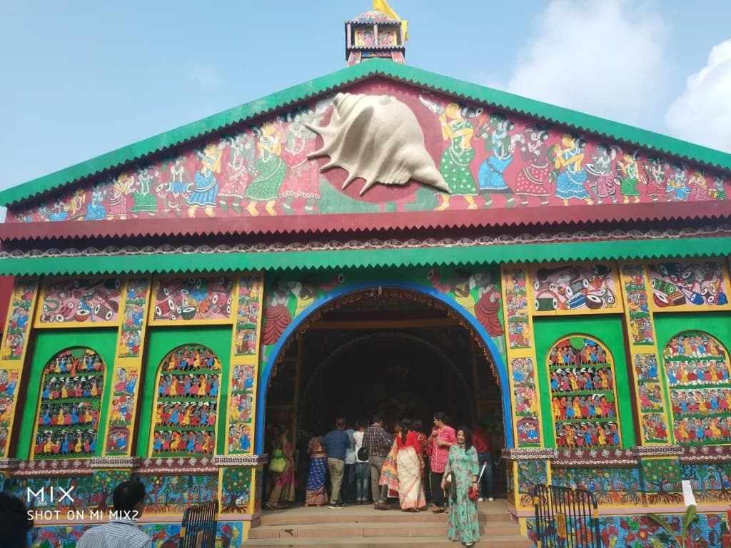 Celebrating Bengal's Folk Art Patachitra Pandal with Conch Shell Kolkata