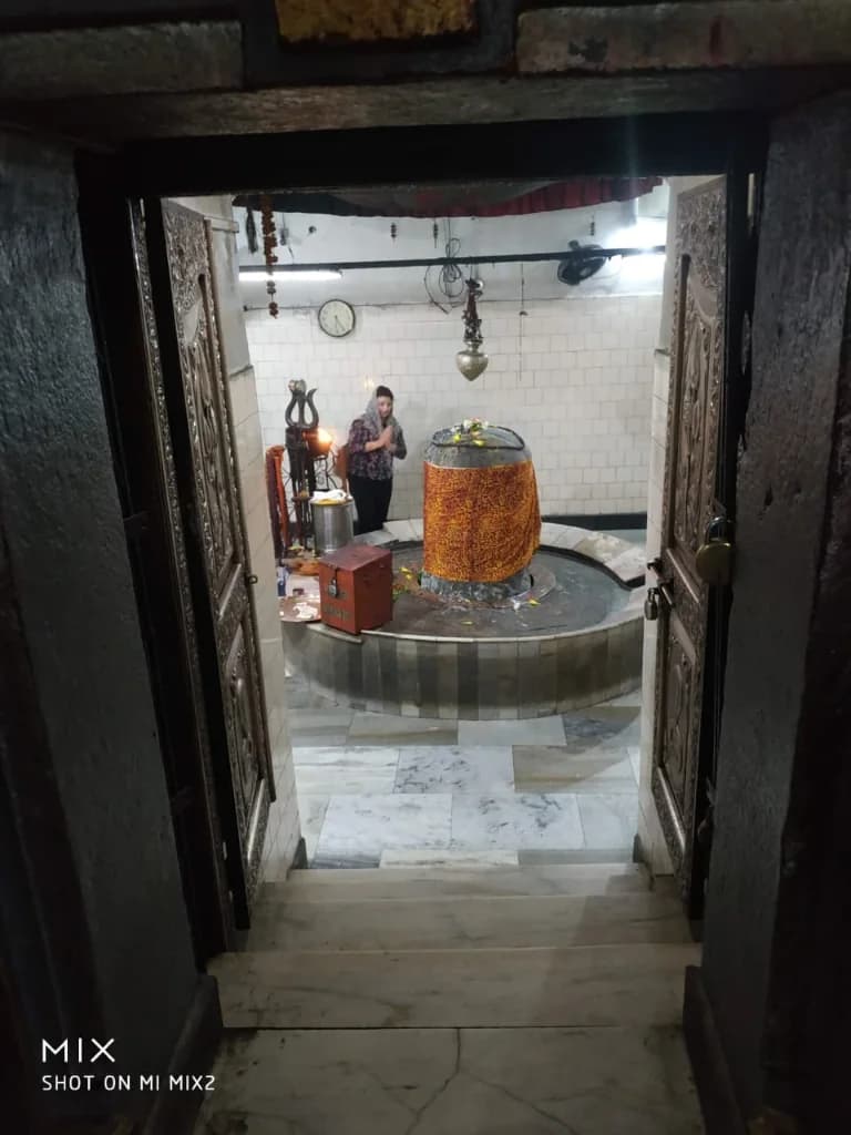 Revered Shiva Lingam inside the inner sanctum of Mahabhairab Temple