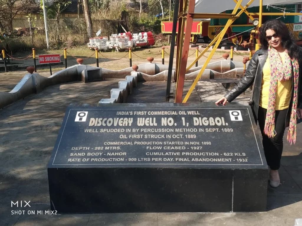 Monument plaque of Discovery Well No. 1 in Digboi, Assam