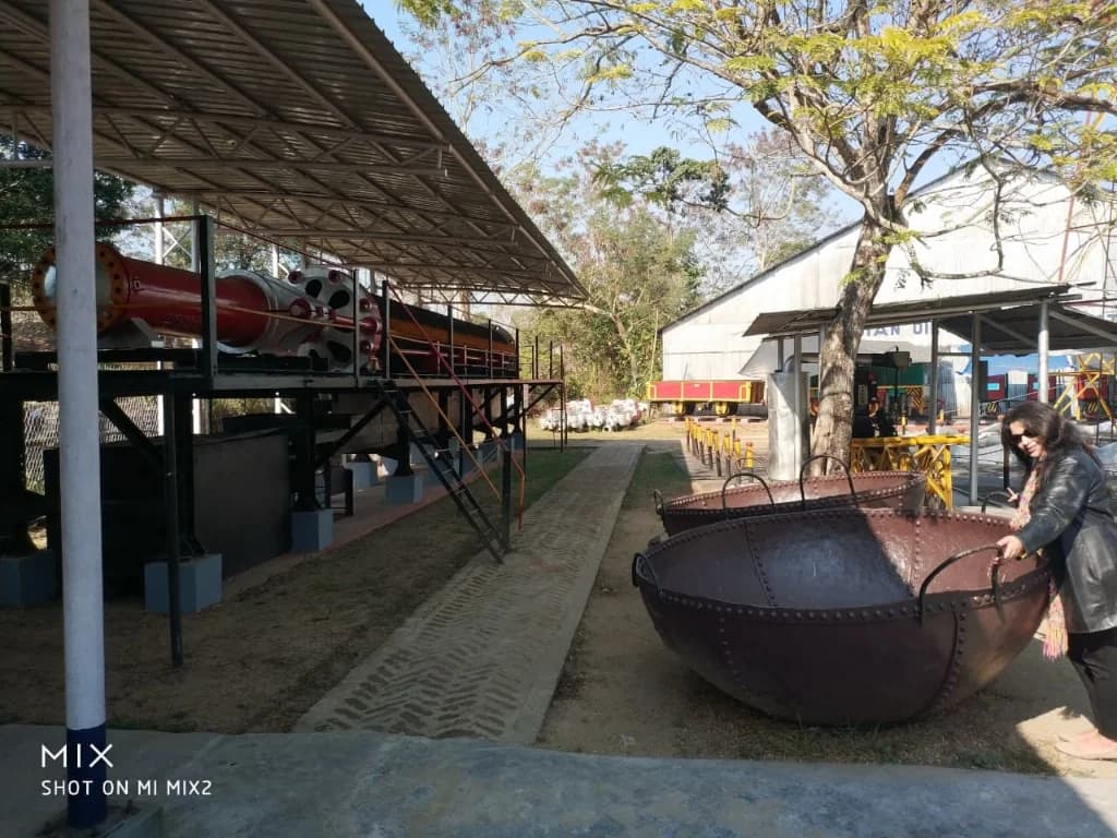 Historic oil refining equipment at Digboi Oil Museum