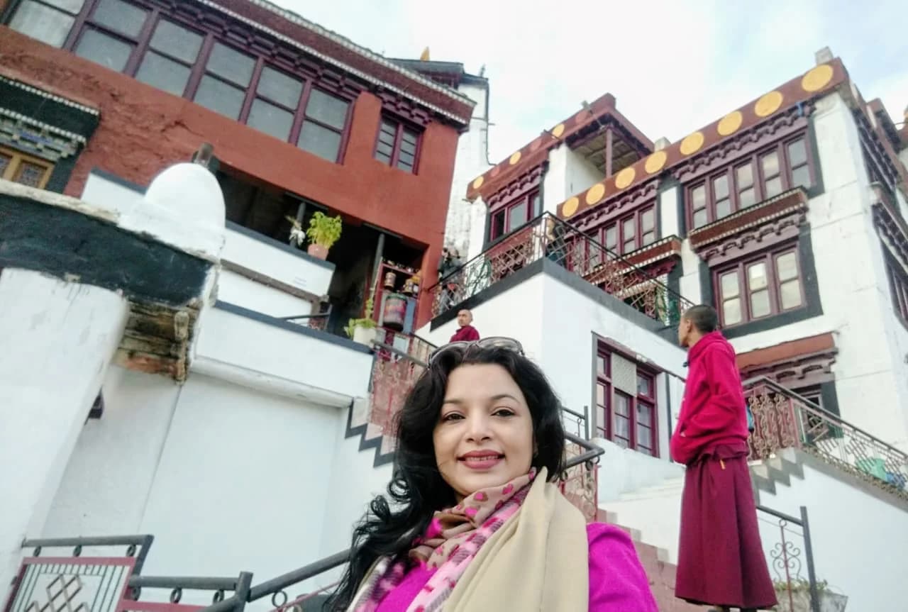 At Diskit Monastery in Ladakh.