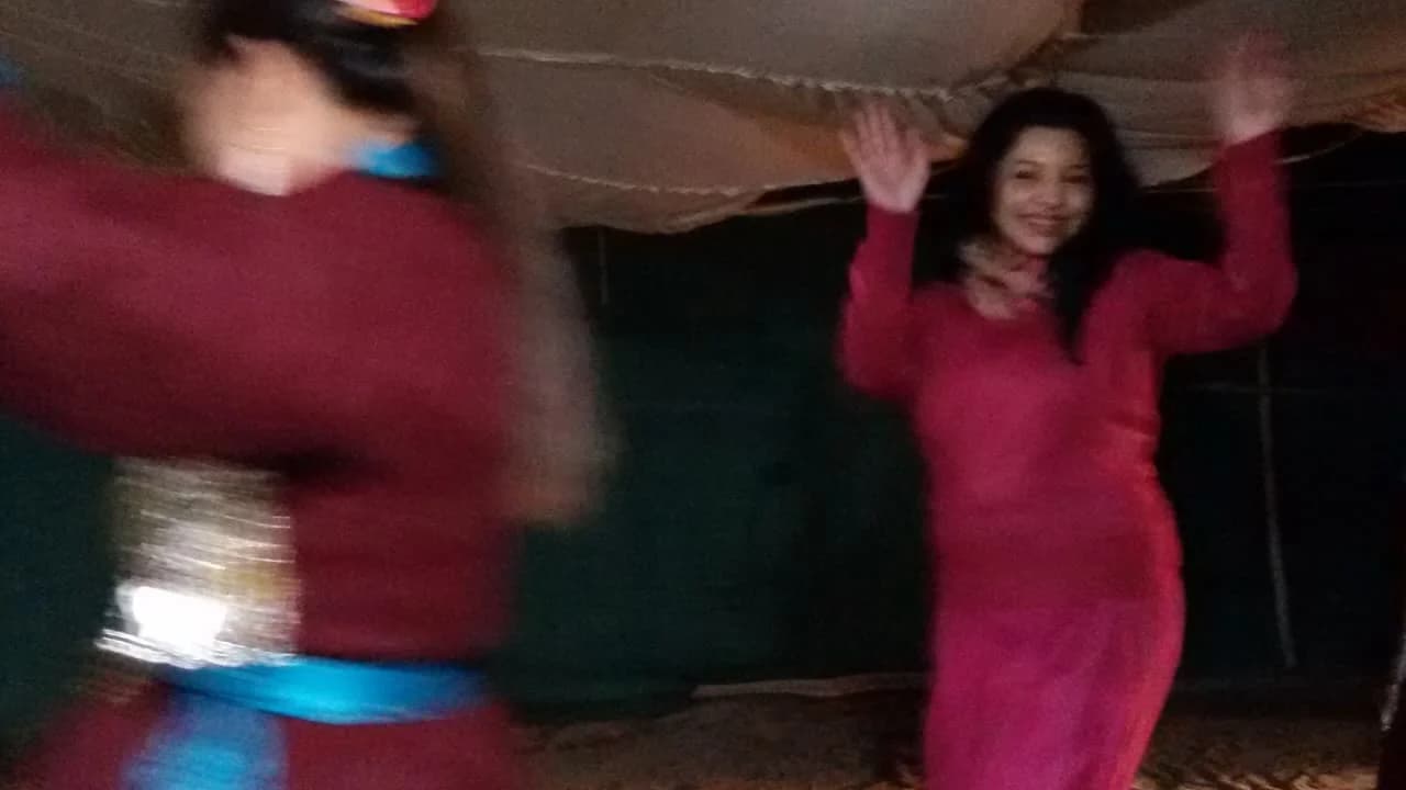 Dancers performing a cultural dance in Hunder.