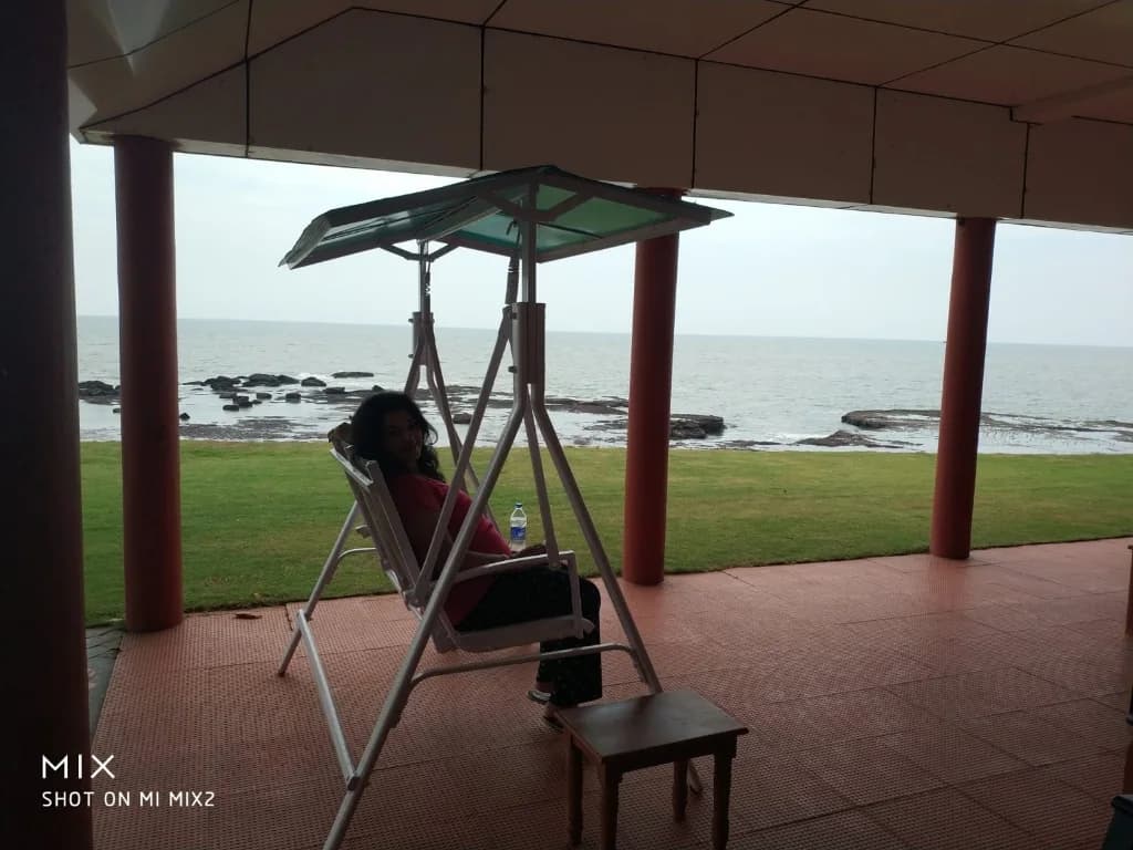 Kannur coastal view from swing looking out over the sea