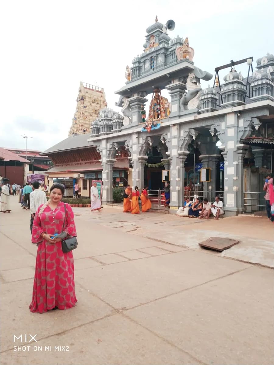 Traditional temple architecture at Sri Krishna Matha