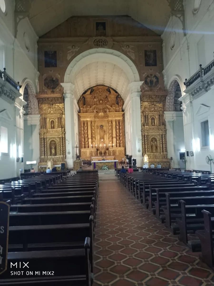 Facade of the Basilica of Bom Jesus and Se Cathedral complex in Old Goa
