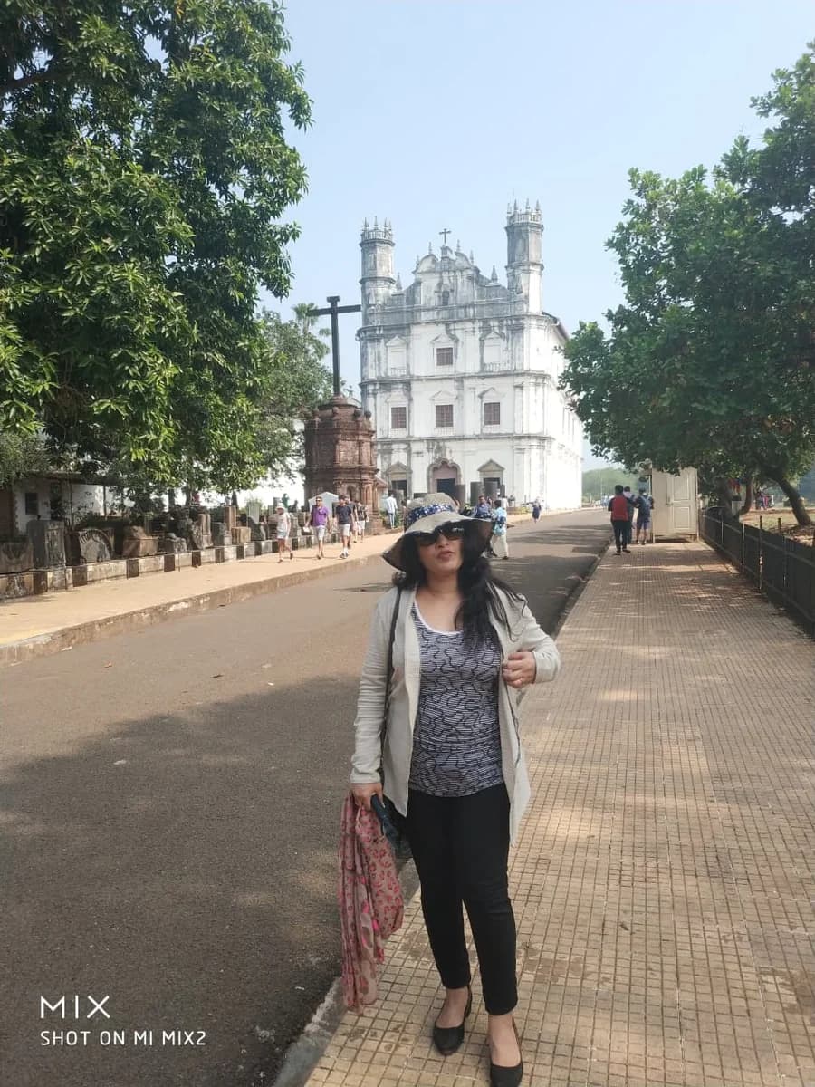 Historic street view of Old Goa near the Church of St. Cajetan