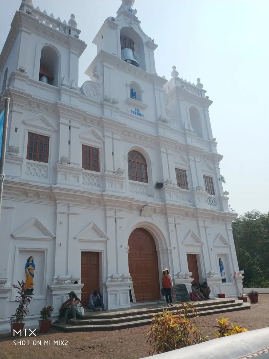 Zigzag staircase leading up to the Immaculate Conception Church in Panjim