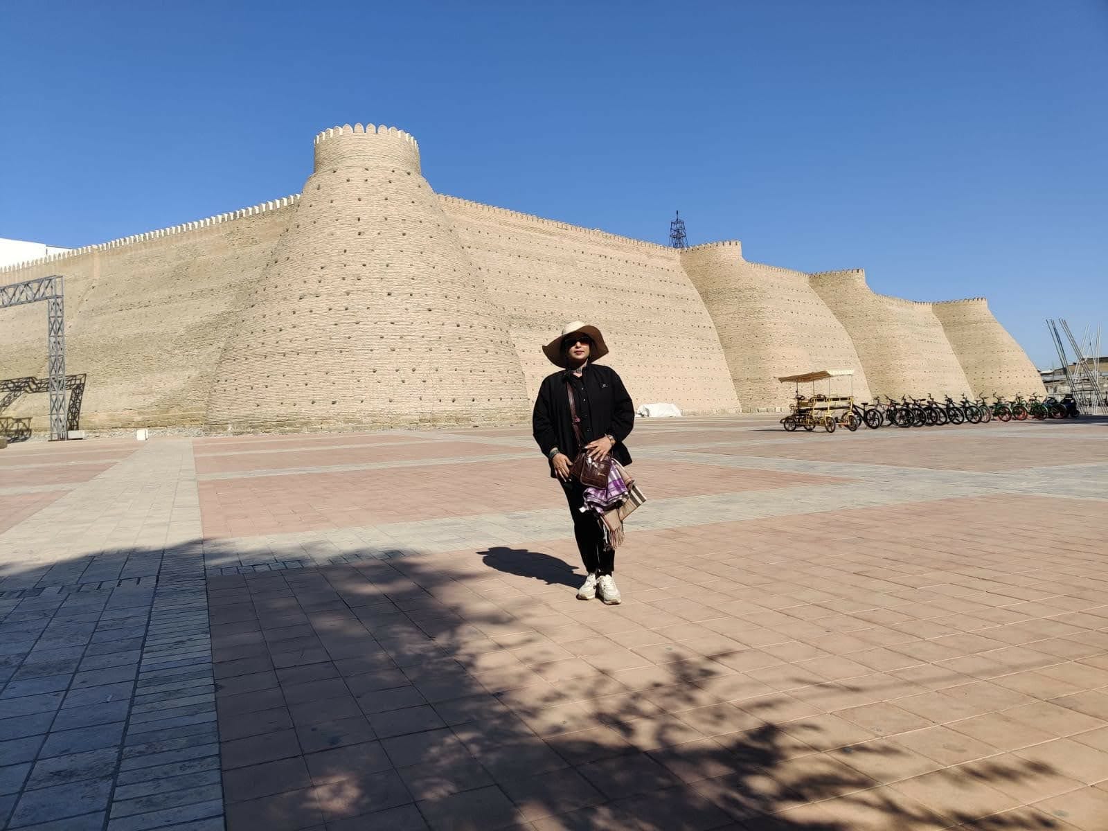 Panoramas of the ancient sand walls of the Ark of Bukhara fortress