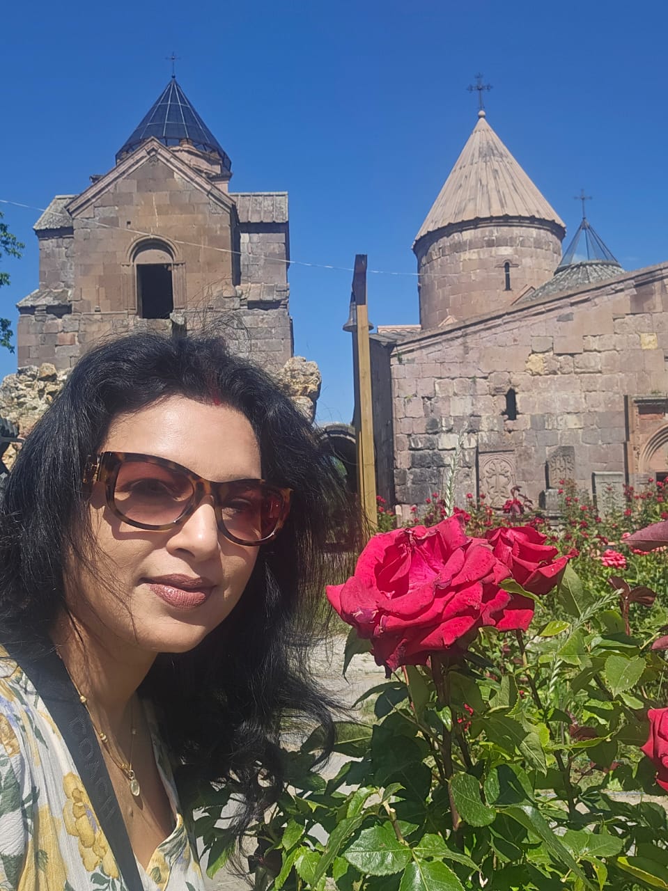 Detail view of historic structures at Goshavank