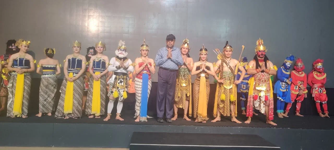 Classical Javanese dancers performing the Ramayana Ballet at Prambanan open-air theater