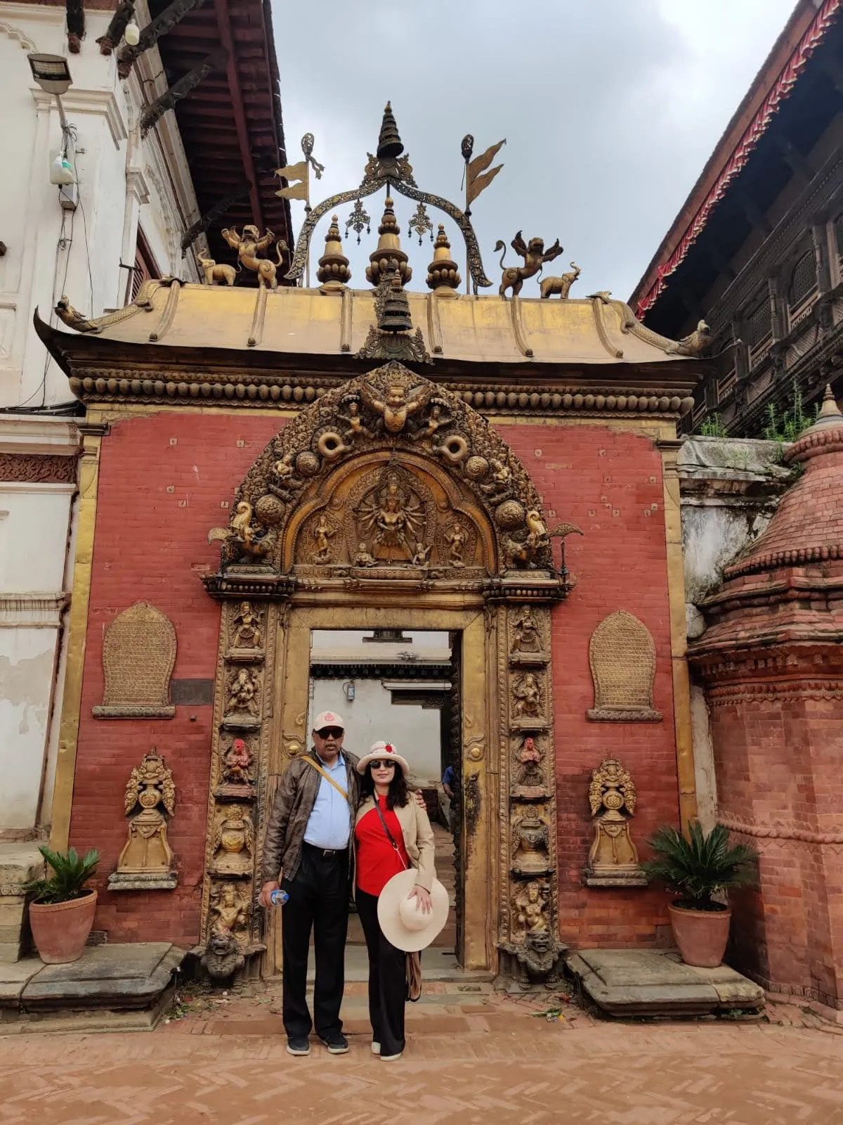 The Golden Gate (Lu Dhowka) of Bhaktapur Durbar Square leading to the royal palace