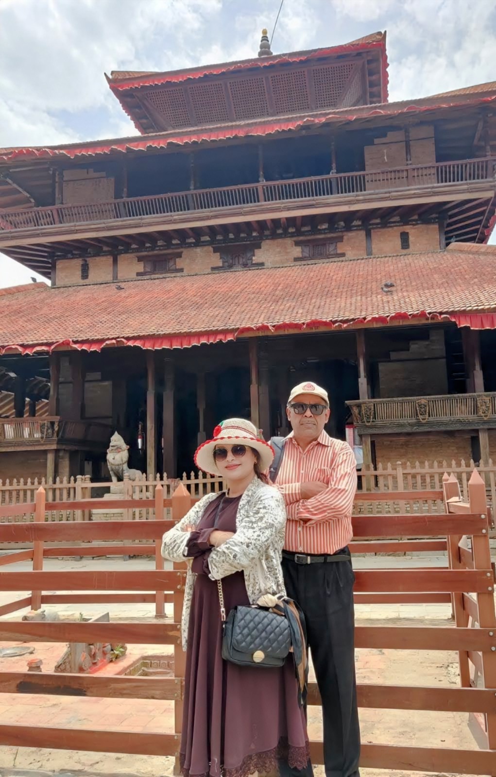 Meticulously reconstructed three-tiered wooden temple of Kasthamandap in Kathmandu Durbar Square