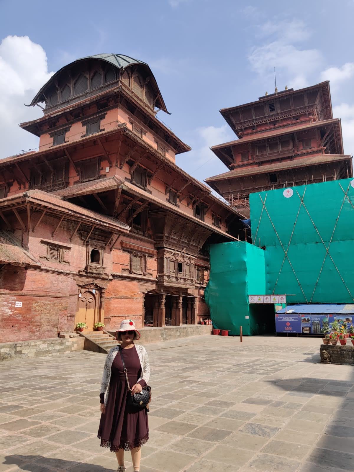 Courtyard towers of Basantapur where guides explain royal history