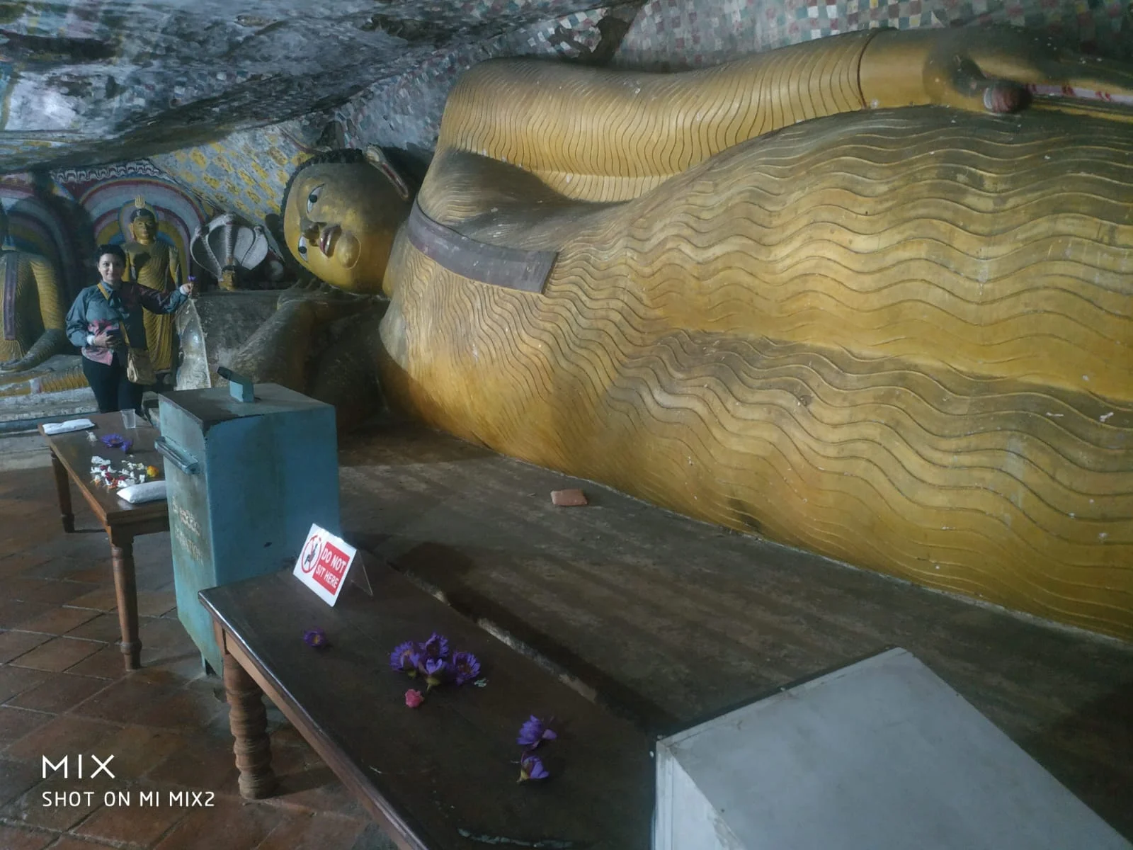 Colossal Reclining Buddha carved from living granite rock in Dambulla Cave 1 Devaraja Viharaya