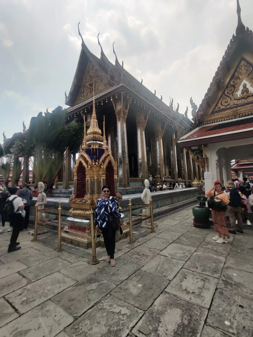 The elevated golden altar of the Emerald Buddha in Bangkok
