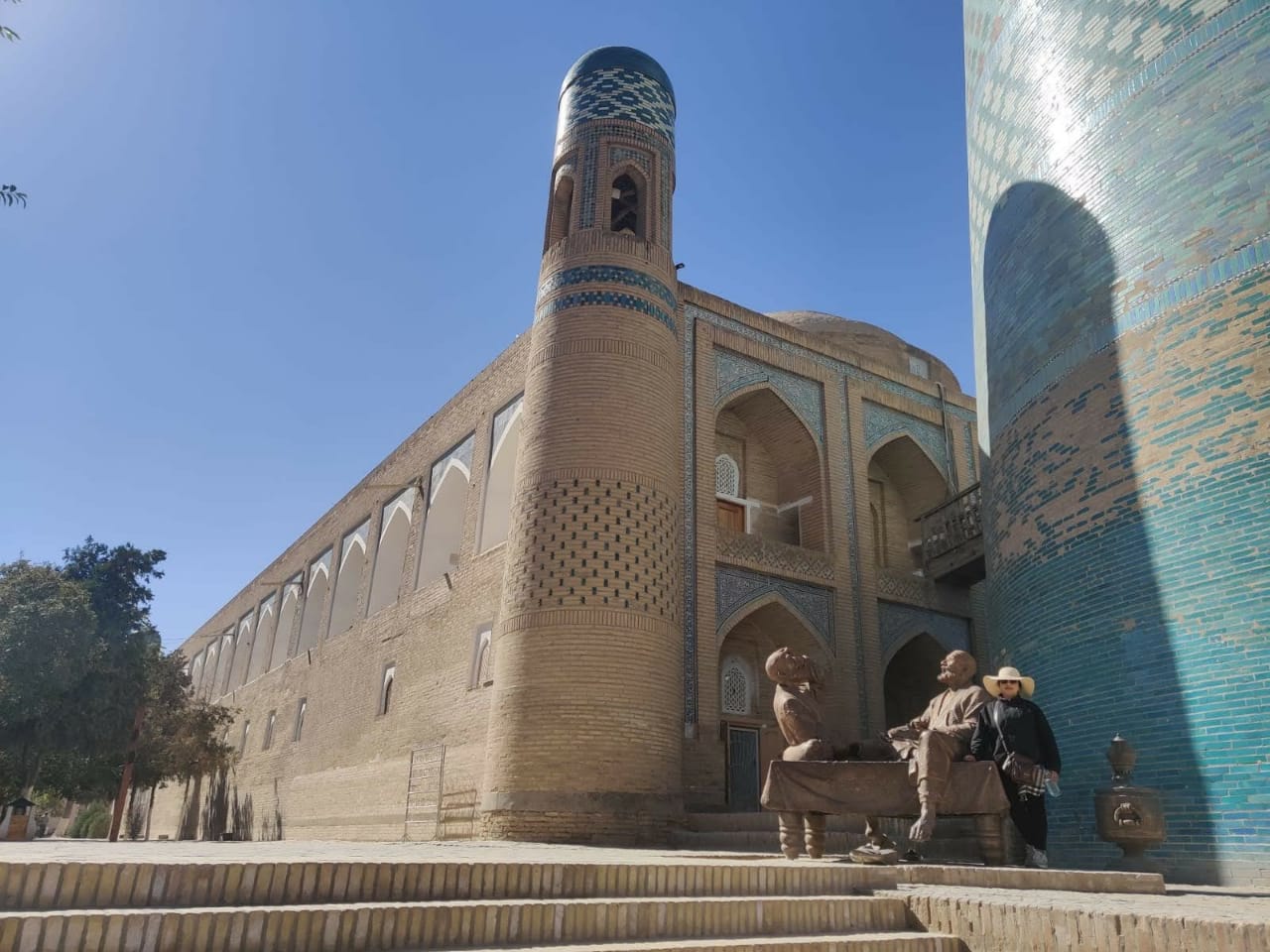 The colossal unfinished blue tiled Kalta Minor minaret in Khiva