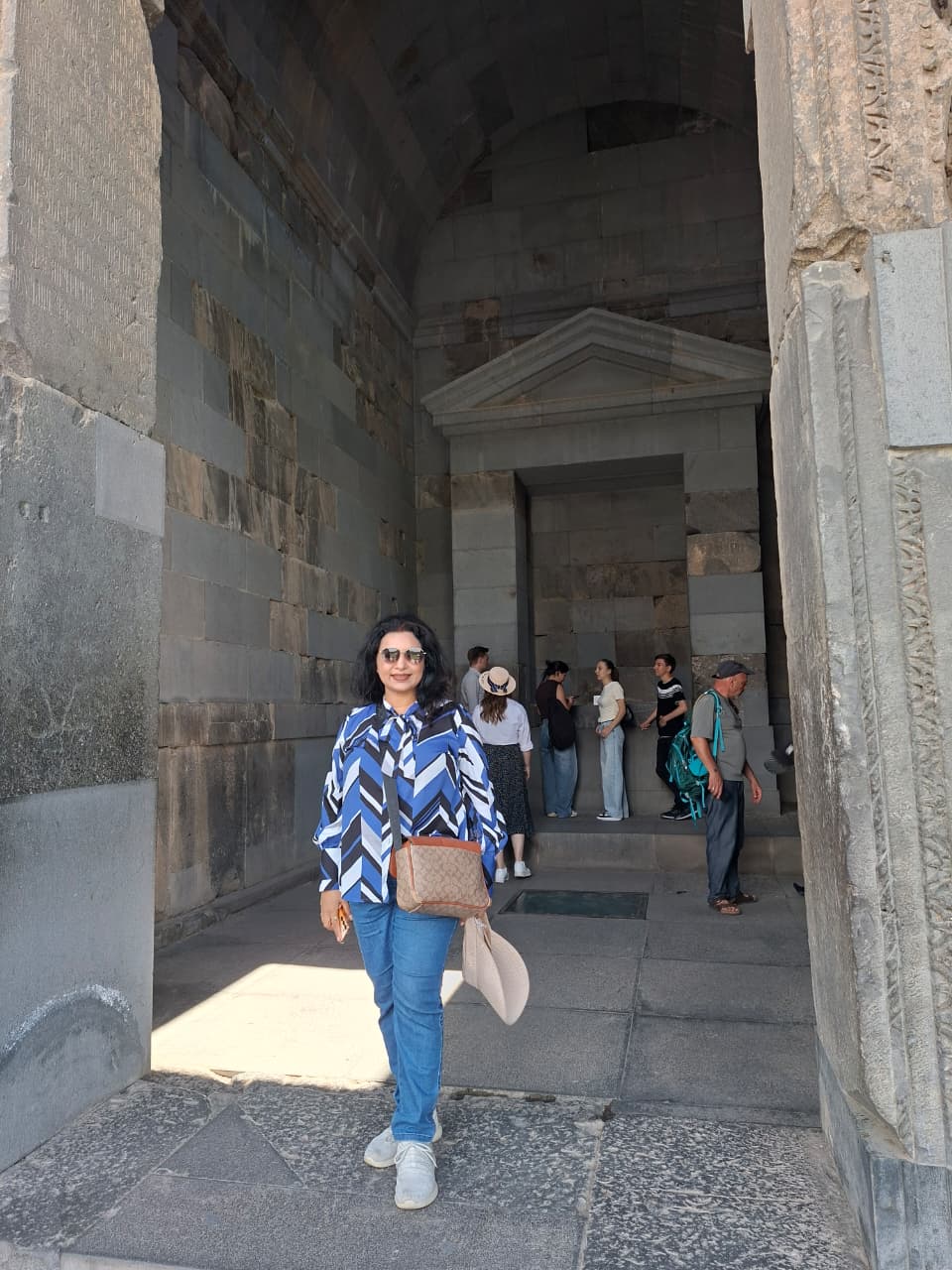 Internal chamber and column details at Garni Temple reconstruction