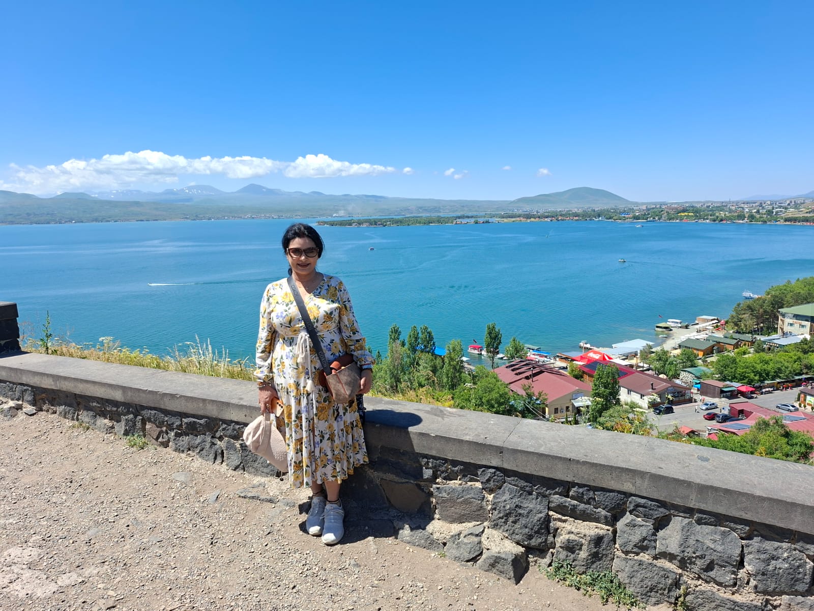 Hills overlooking the expanse of Lake Sevan