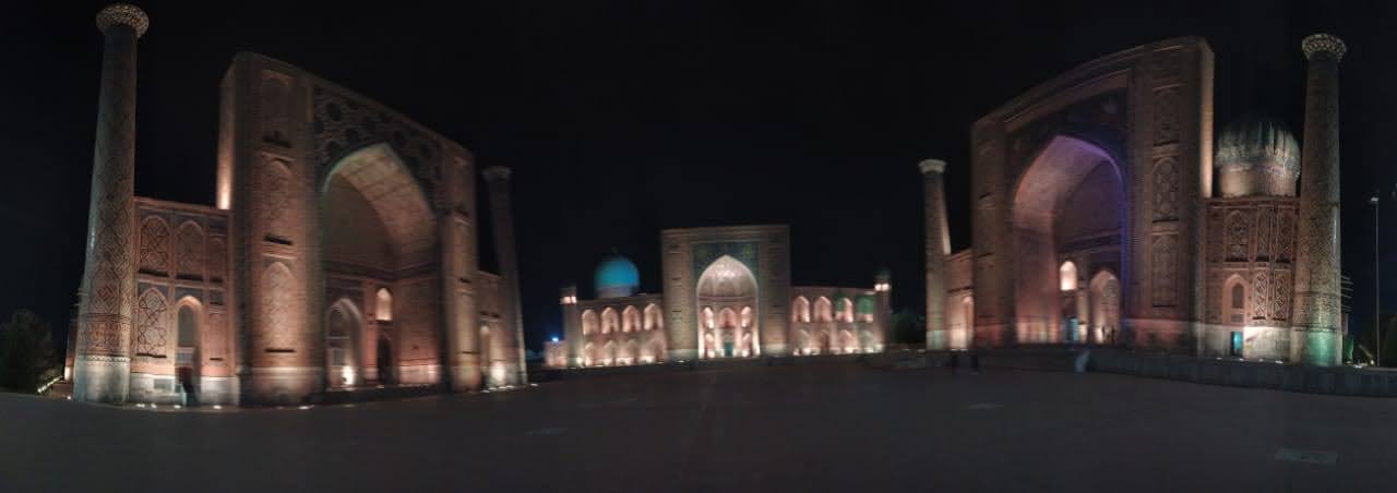 Stunning architectural panorama of Registan Square in Samarkand, Uzbekistan