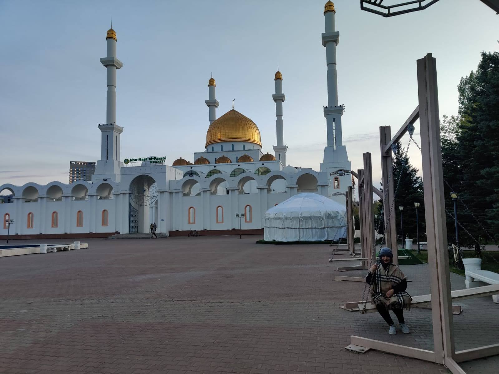 The vast scenic landscapes of the Kazakh steppe near Turkistan