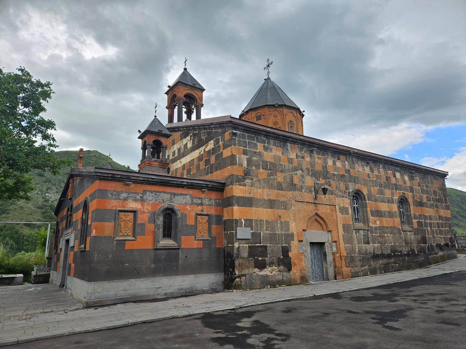 St. Astvatsatsin (Holy Mother of God) Church with its dark stone dome in Vanadzor