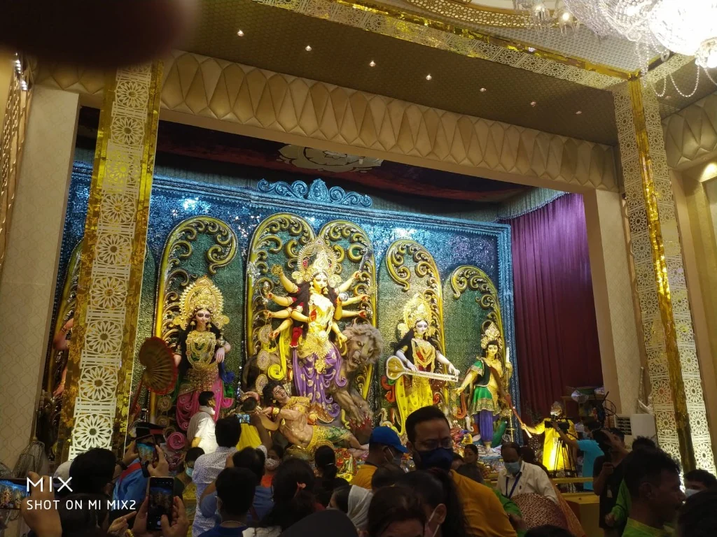 Goddess Durga Idol Inside Burj Khalifa Pandal