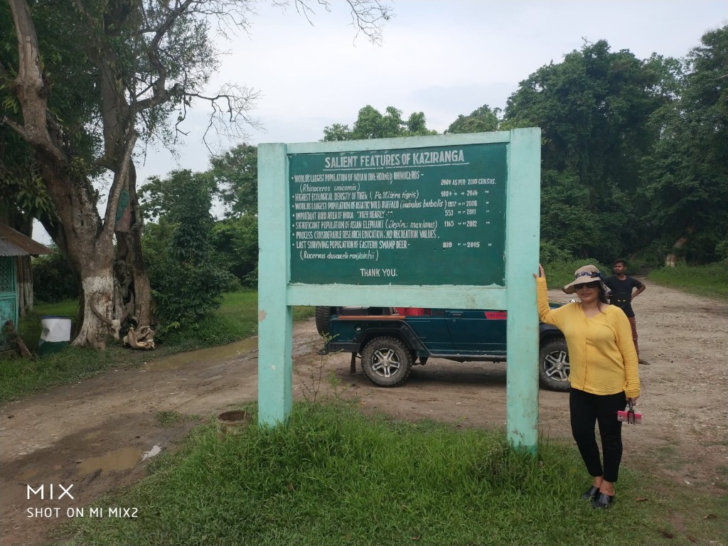 Salient Features of Kaziranga National Park information board