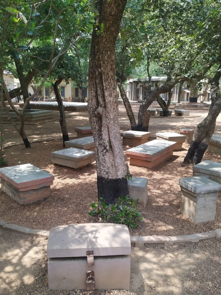 Open-air classroom located at Visva-Bharati University in Santiniketan, West Bengal, India