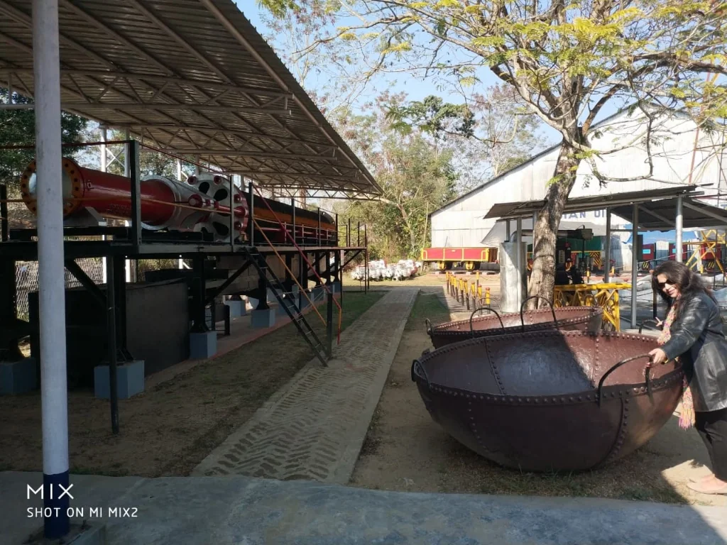 Historic oil refining equipment at Digboi Oil Museum