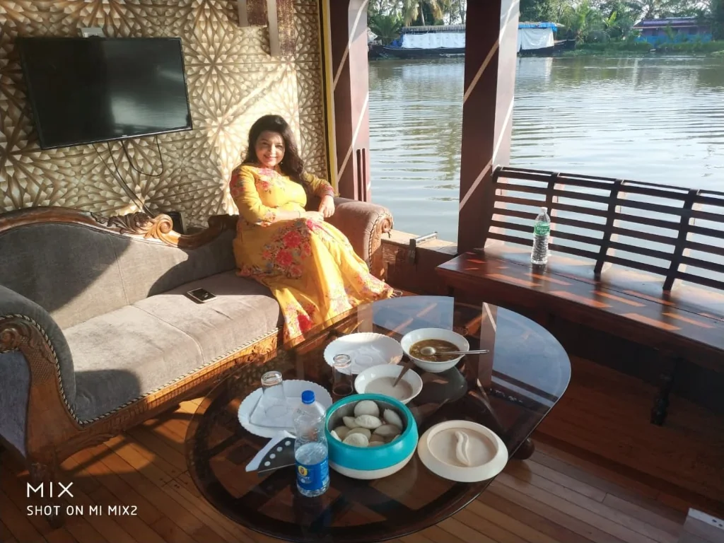 Relaxing in the houseboat