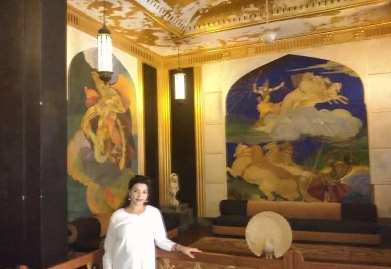 Royal mural artwork and museum interiors at Umaid Bhawan Palace in Jodhpur