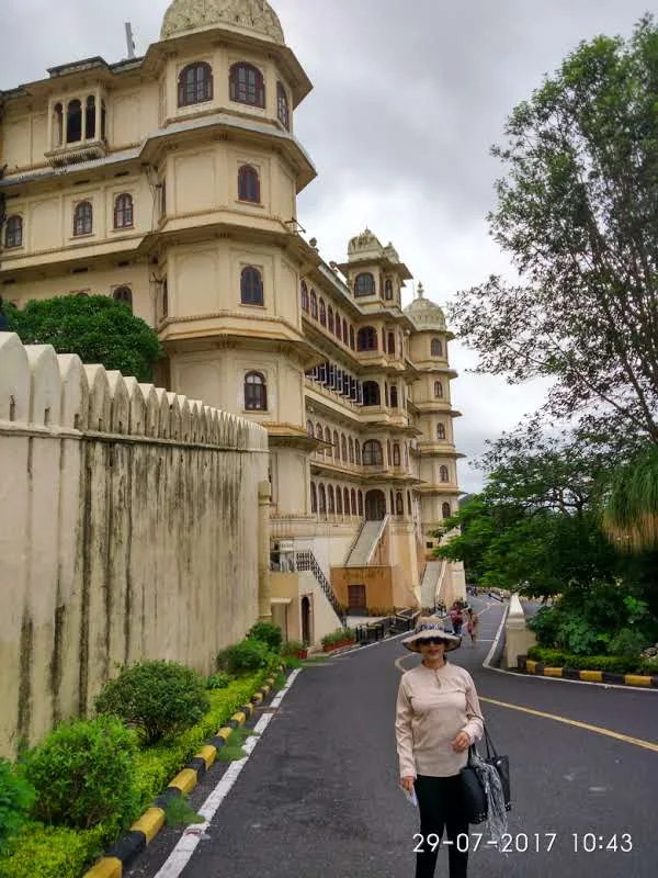 The magnificent City Palace complex in Udaipur rising above Lake Pichola